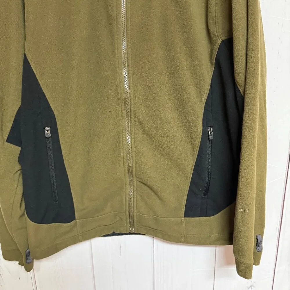 The North Face Men’s TKA 100 Full-Zip Jacket L‎ Olive Green/Black EUC